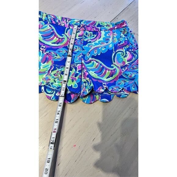LILLY PULITZER MAGNOLIA SCALLOPED HEM BLUE SHORTS WOMENS SZ 2 - Picture 4 of 10